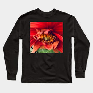 The Orange Dahlia of Peaceful Joy Long Sleeve T-Shirt